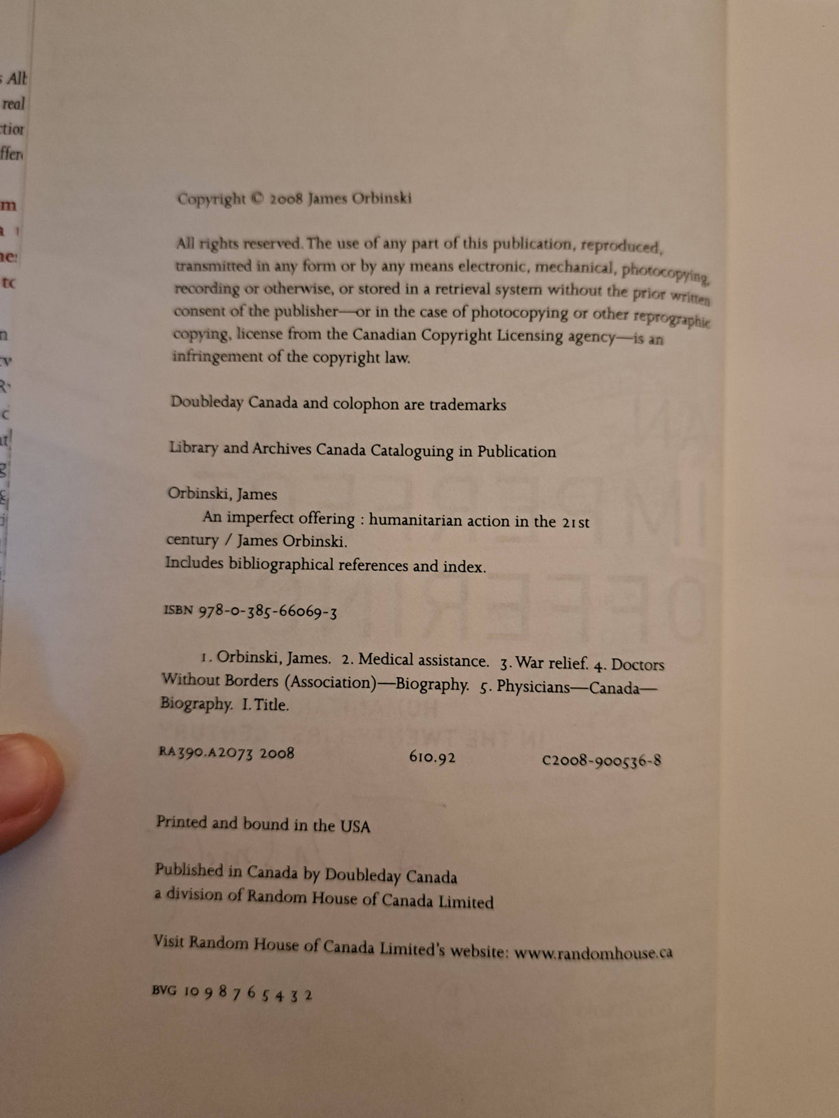 An Imperfect Offering by James Orbinski
