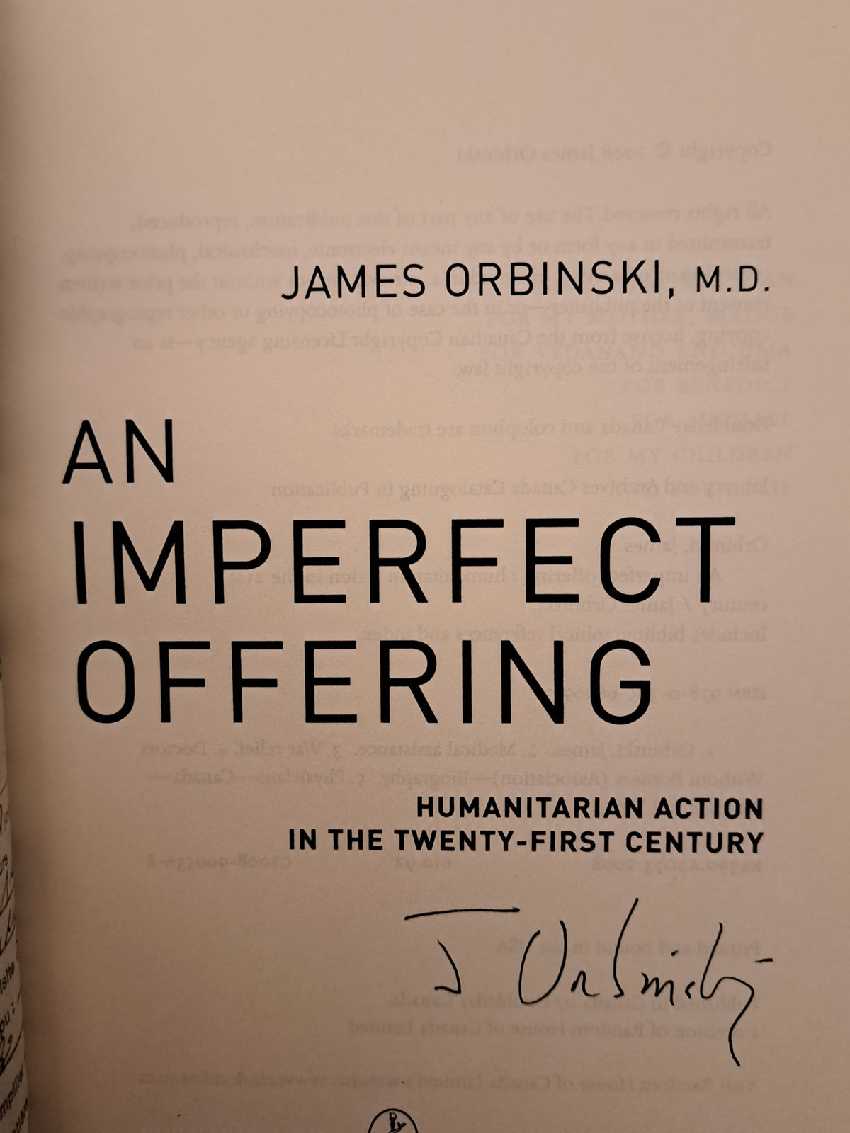 An Imperfect Offering by James Orbinski